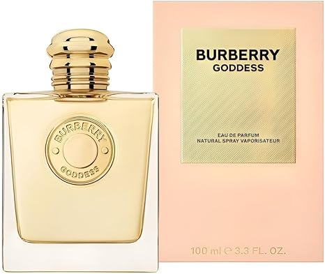 Burberry Goddess perfume bottle and packaging on a white background