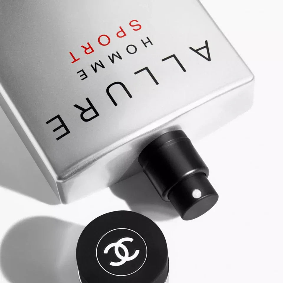 Chanel Allure Homme Sport perfume bottle and packaging on a white background