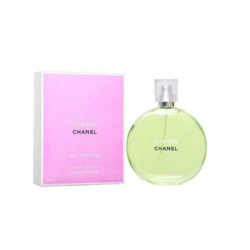 Chanel Chance perfume bottle and packaging on a white background