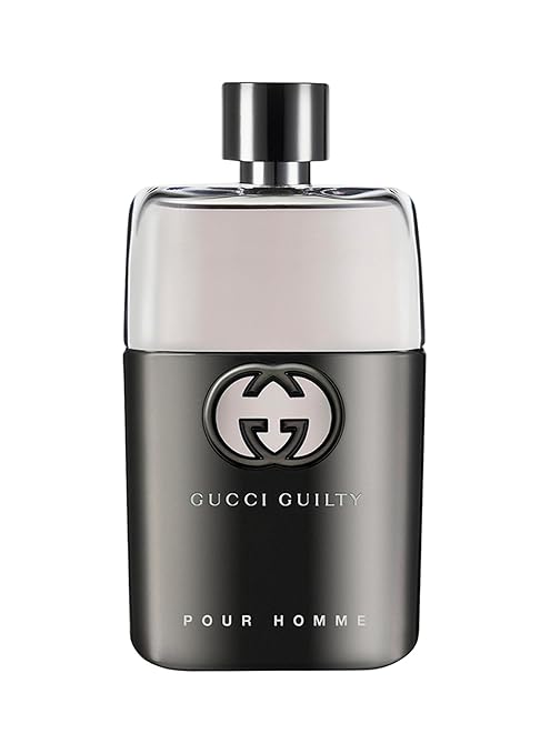Gucci Guilty Pour Homme perfume bottle on a white background