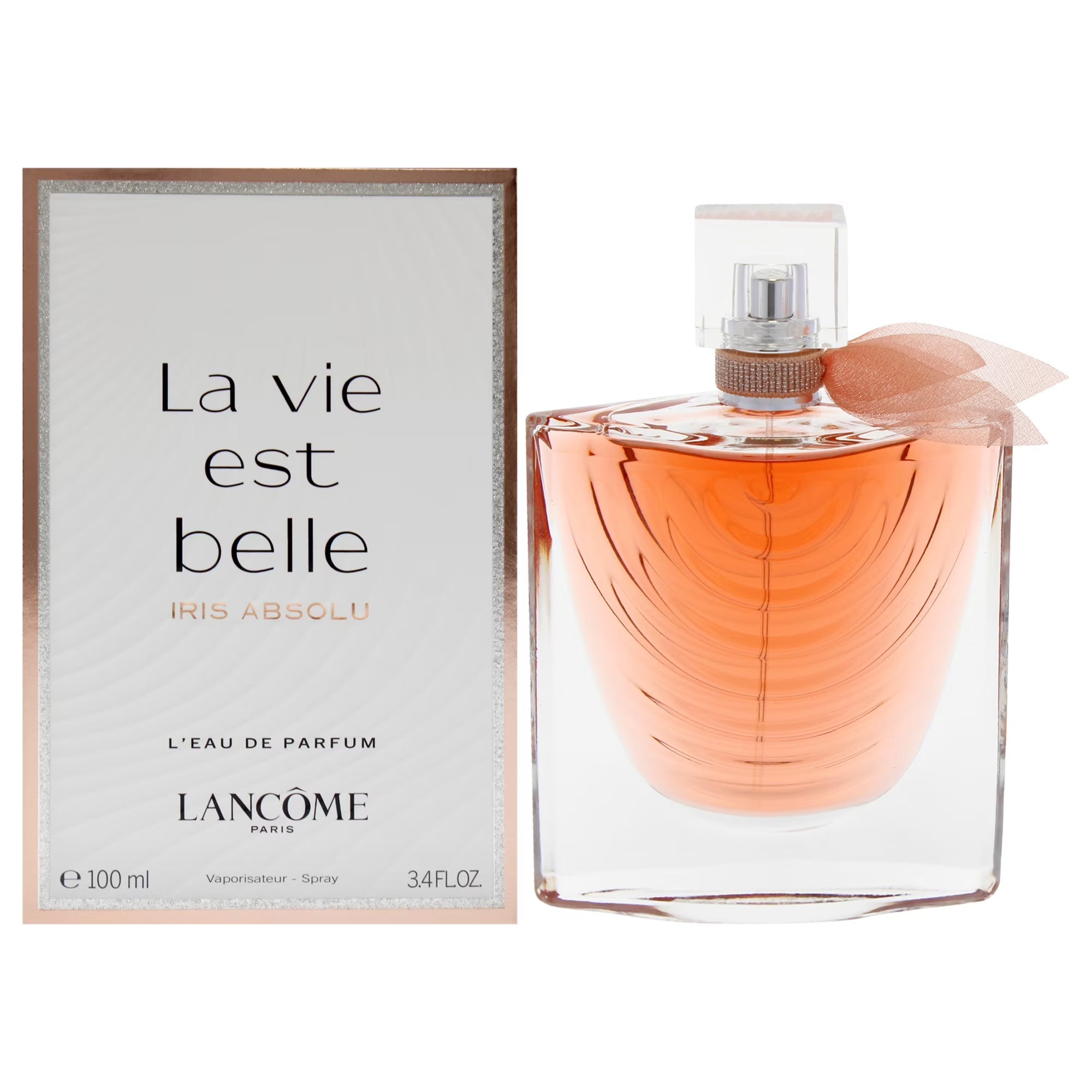 Lancème Iris Absolu perfume bottle and packaging on a white background