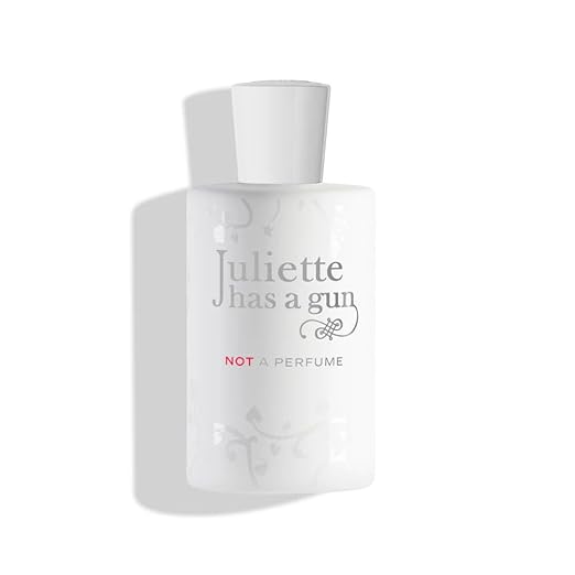 White perfume bottle with 'Juliette has a gun' branding on a white background