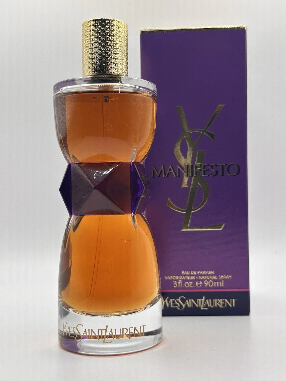 YSL Manifesto perfume bottle and packaging on a white background
