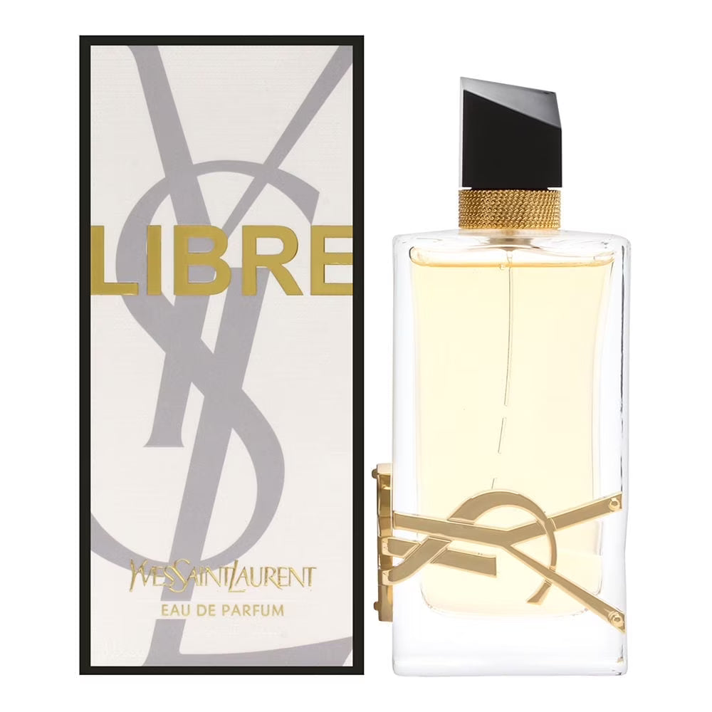 Yves Saint Laurent Libre perfume bottle and packaging on a white background